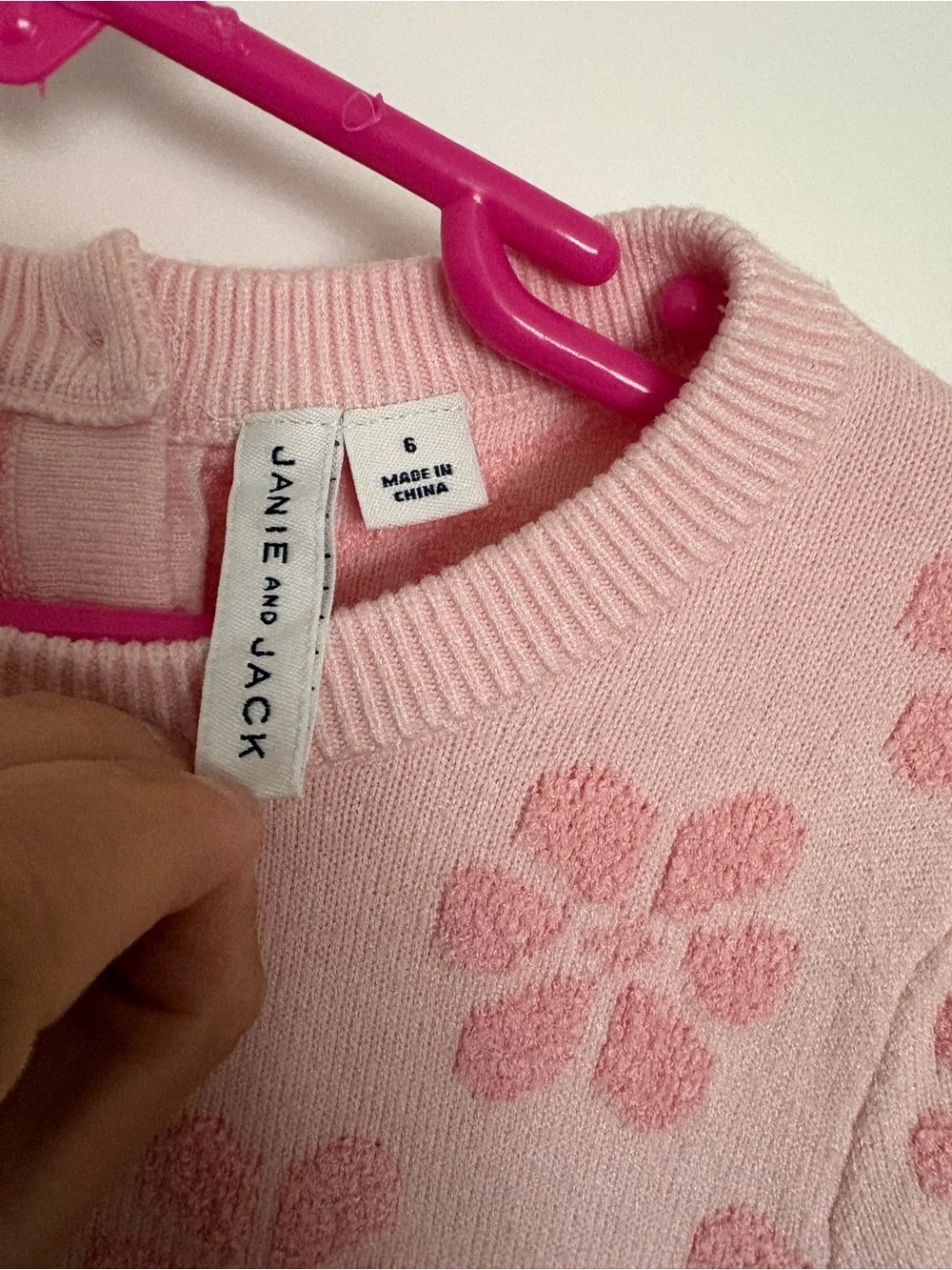 Janie and Jack Light Pink Floral sweater Dress